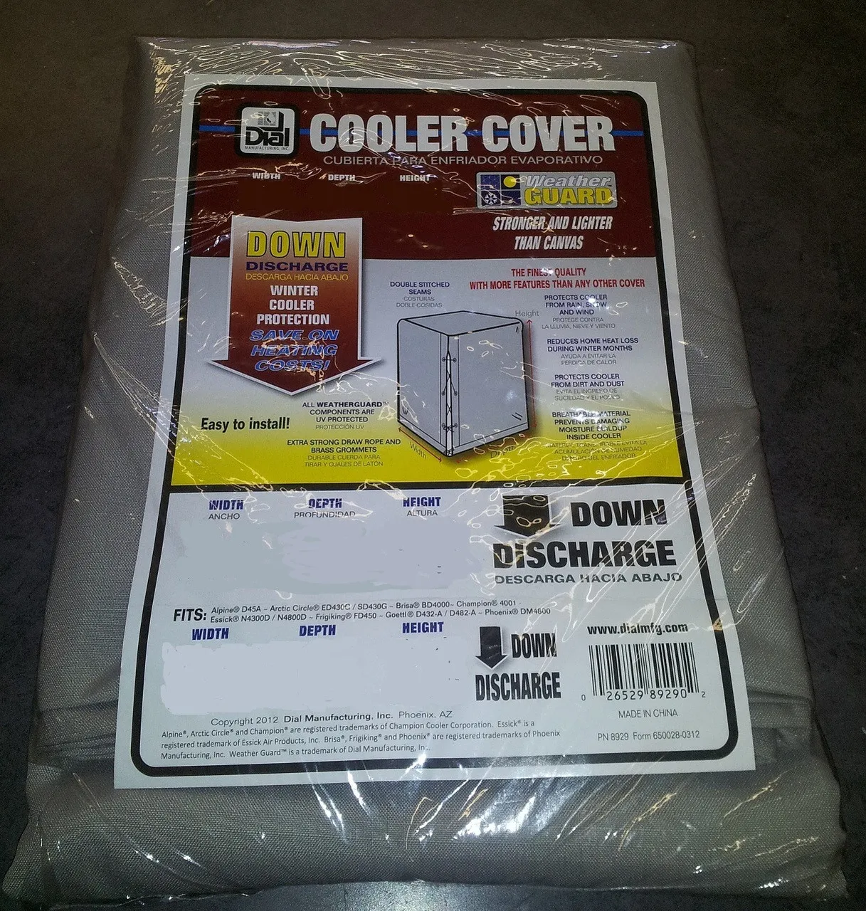 30X30X33 Evaporative Cooler Cover Downdraft Polyester