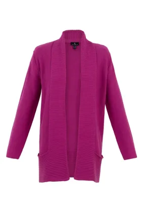 6391- Edge to edge longline Cardigan- Pink- Marble