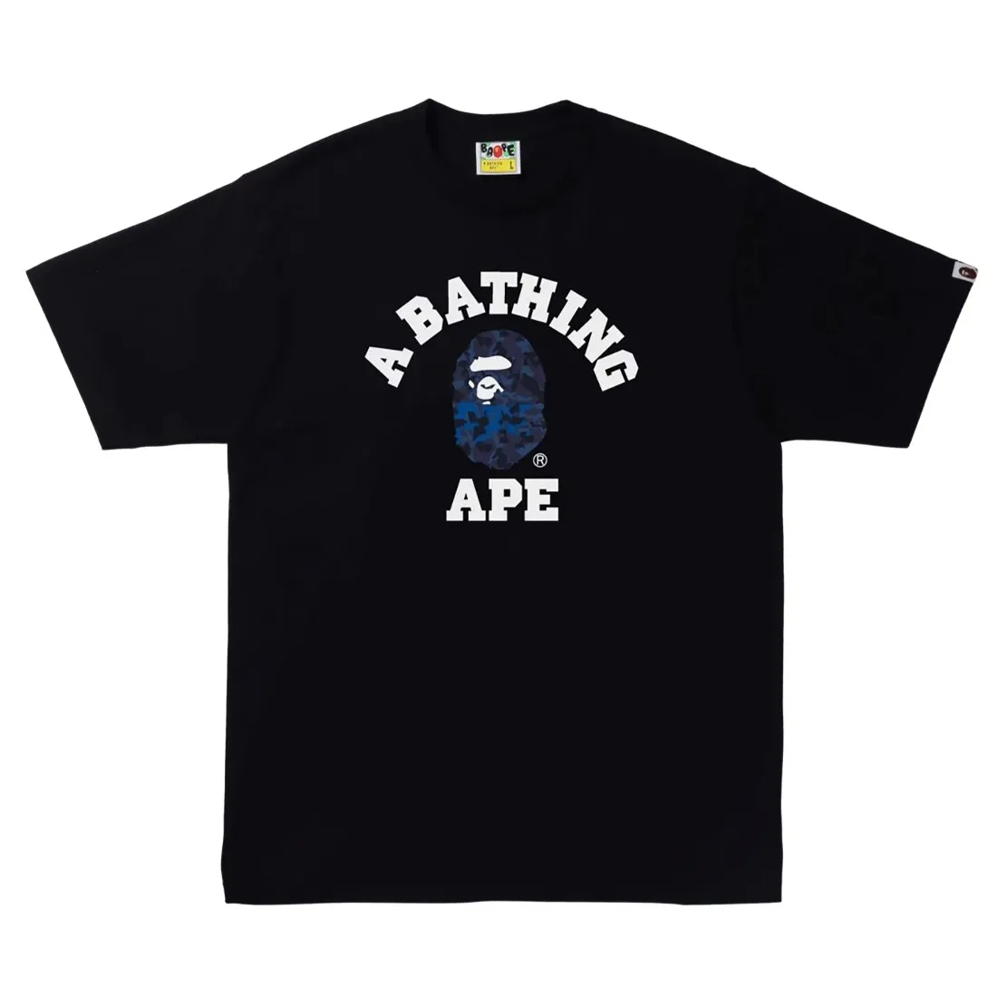 A Bathing Ape Men Sand Camo College Tee (black / navy)