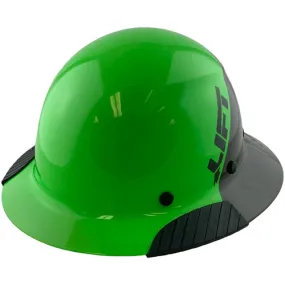 Actual Carbon Fiber Hard Hat - Full Brim Glossy Black and Green