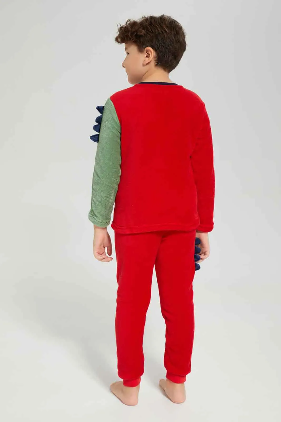 Boys Red Dragon Embossed Pyjama Set (2 Piece)