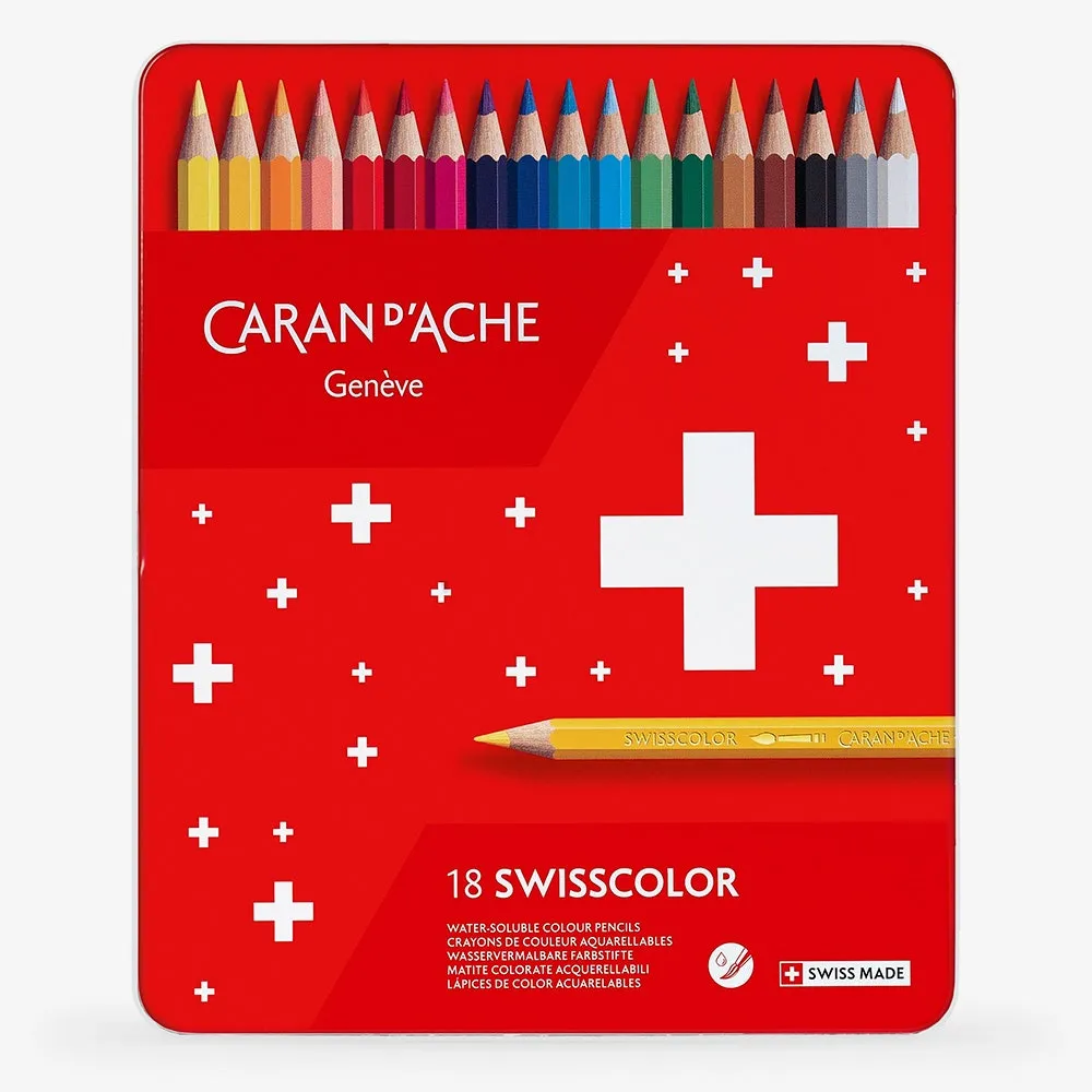 Caran d'Ache : Swisscolor : Watersoluble Pencil : Metal Tin Set of 18