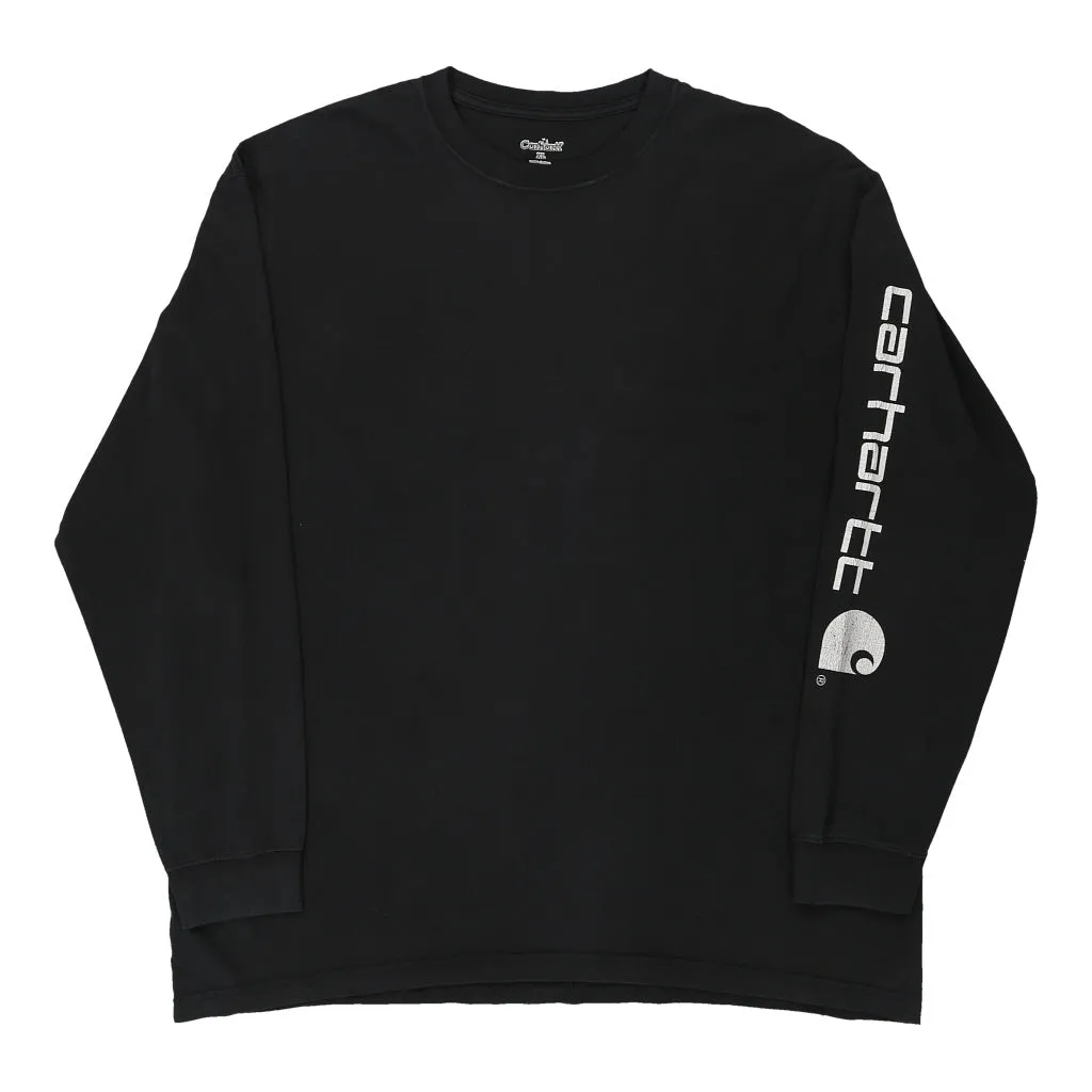 Carhartt Spellout Long Sleeve T-Shirt - XL Black Cotton