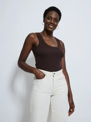 Chocolate Cotton Modal Scoop Neck Vest | Women | George at ASDA