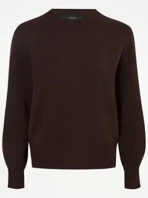 Chocolate Crew Neck Knitted Jumper | Women | George at ASDA