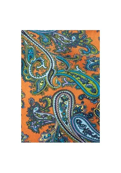 Doubleface-Schal Paisley-Motiv orange