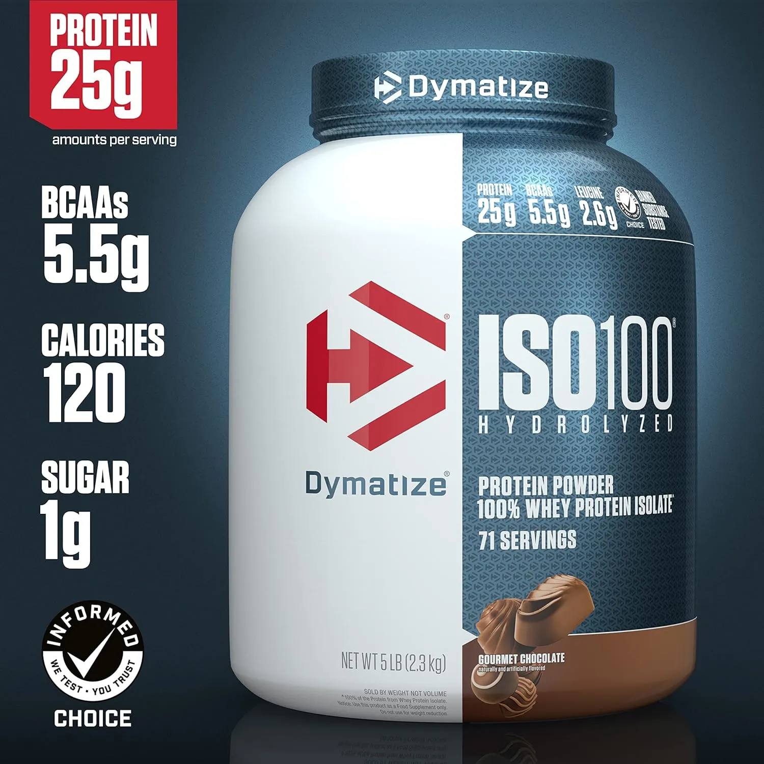 Dymatize Iso 100 Gourmet Chocolate Protein Powder - 5lbs