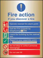 Fire action manual dial with lift - brass