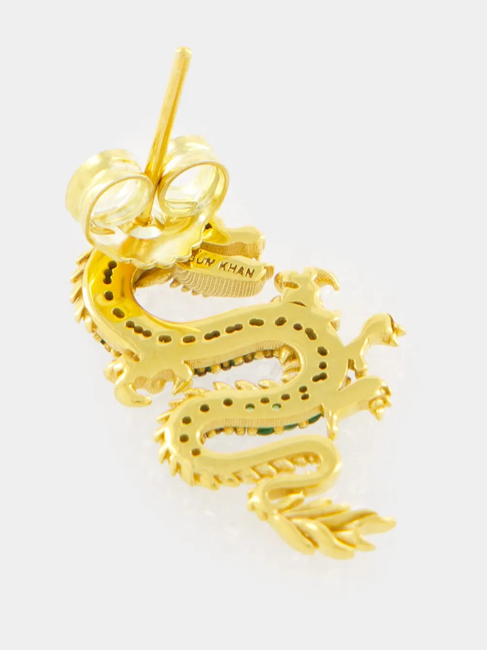 Green Mini Dragon Left Ear Piercing