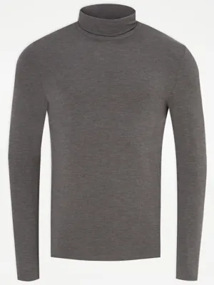 Grey Roll Neck Thermal Long Sleeve Top | Men | George at ASDA