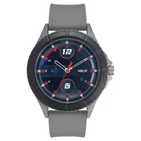 Helix Analog Black Dial Leather Strap