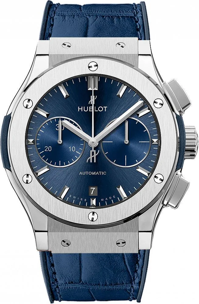 Hublot Classic Fusion Chronograph Titanium Blue Dial Men 45mm
