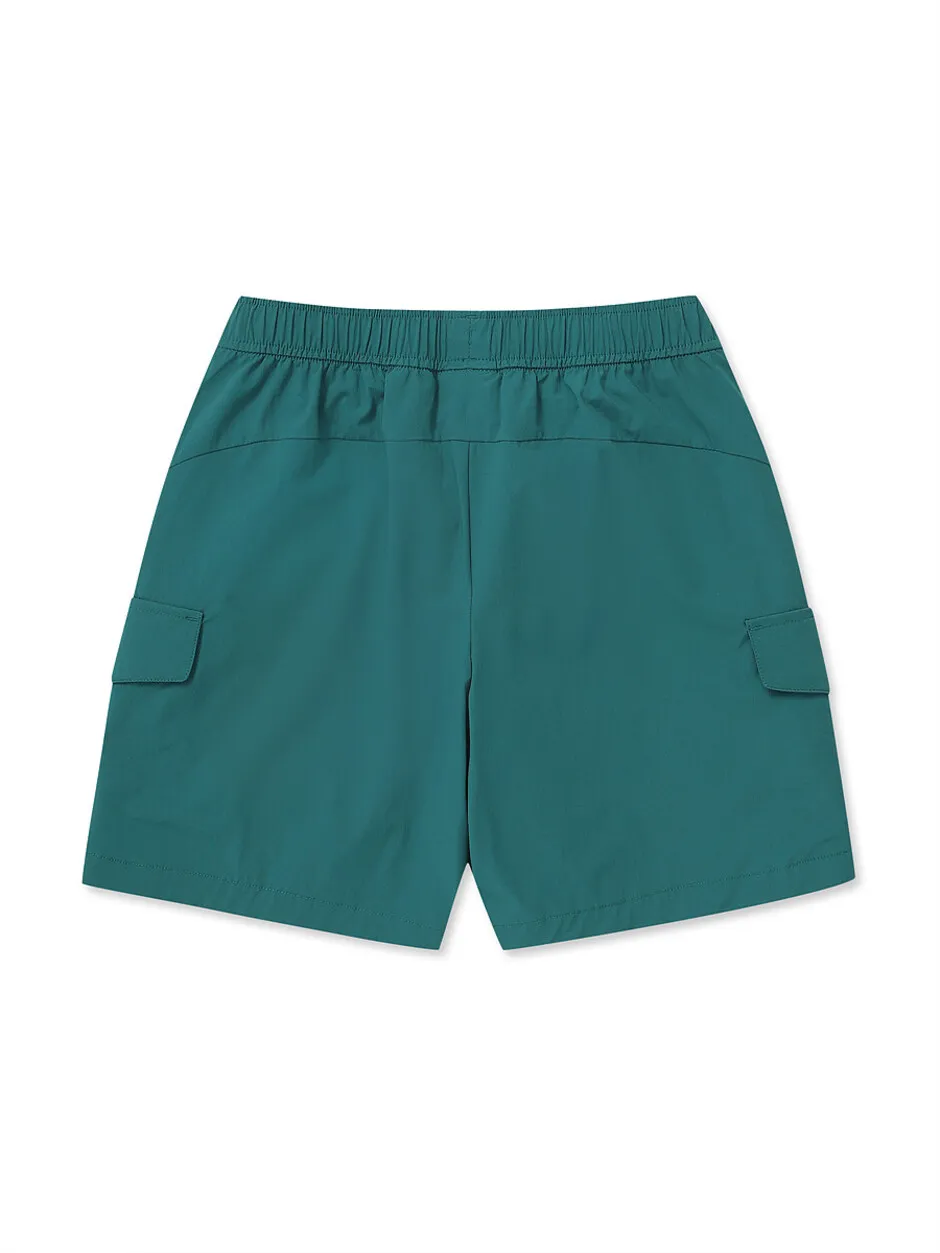 [KIDS] Light Woven Traning Hight Neck Set-Up Shortss D.Turquoise