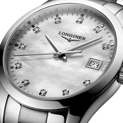 Longines Conquest Classic White Mother-Of-Pearl Dial Women 34mm