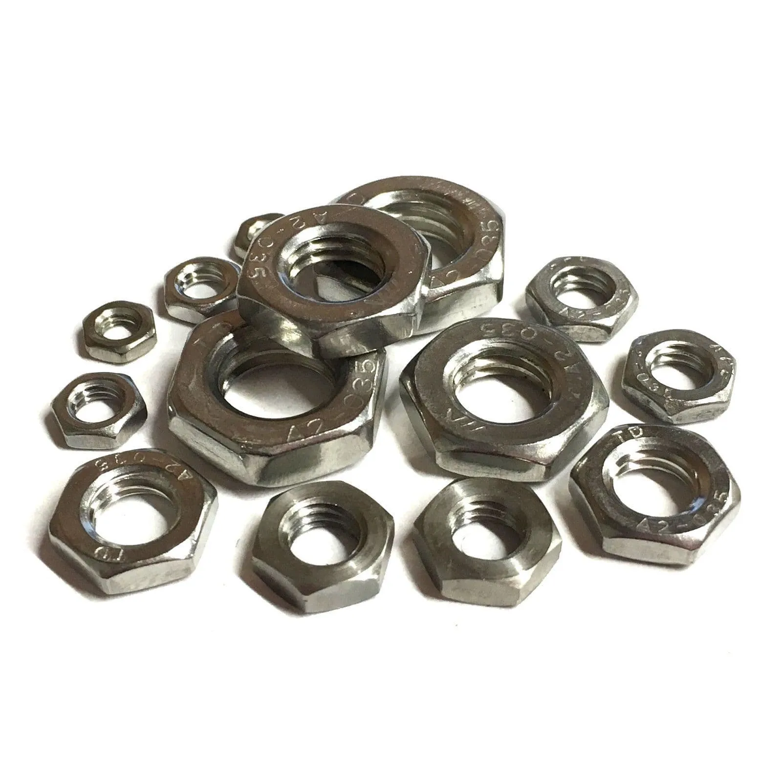 M20 x 1.5mm Fine Pitch Half Nuts (DIN 936) - A2 Stainless Steel