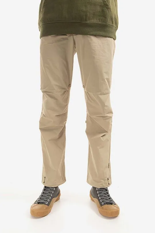 Maharishi trousers Original Dragon men's beige color