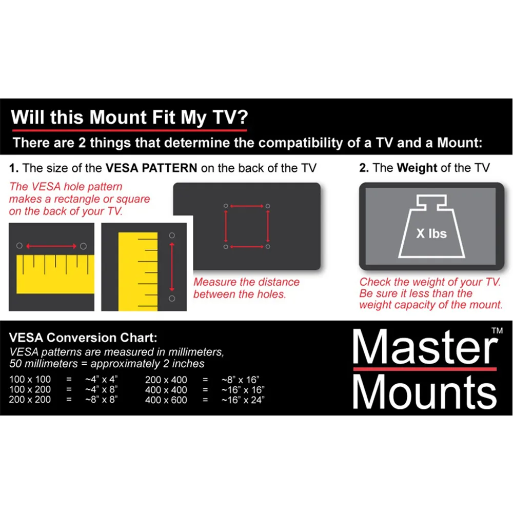 Master Mounts Full-Motion Locking TV Wall Mount
