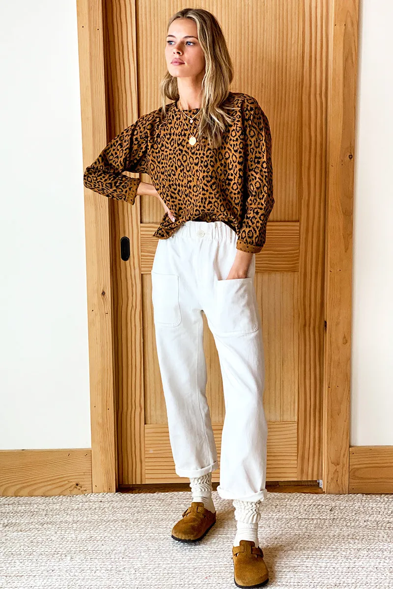 Raw Edge Raglan - Vintage Leopard Organic