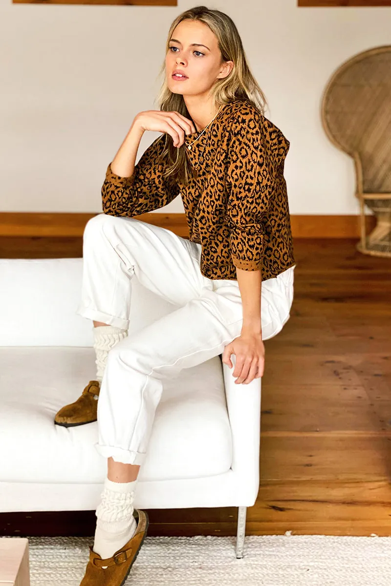 Raw Edge Raglan - Vintage Leopard Organic