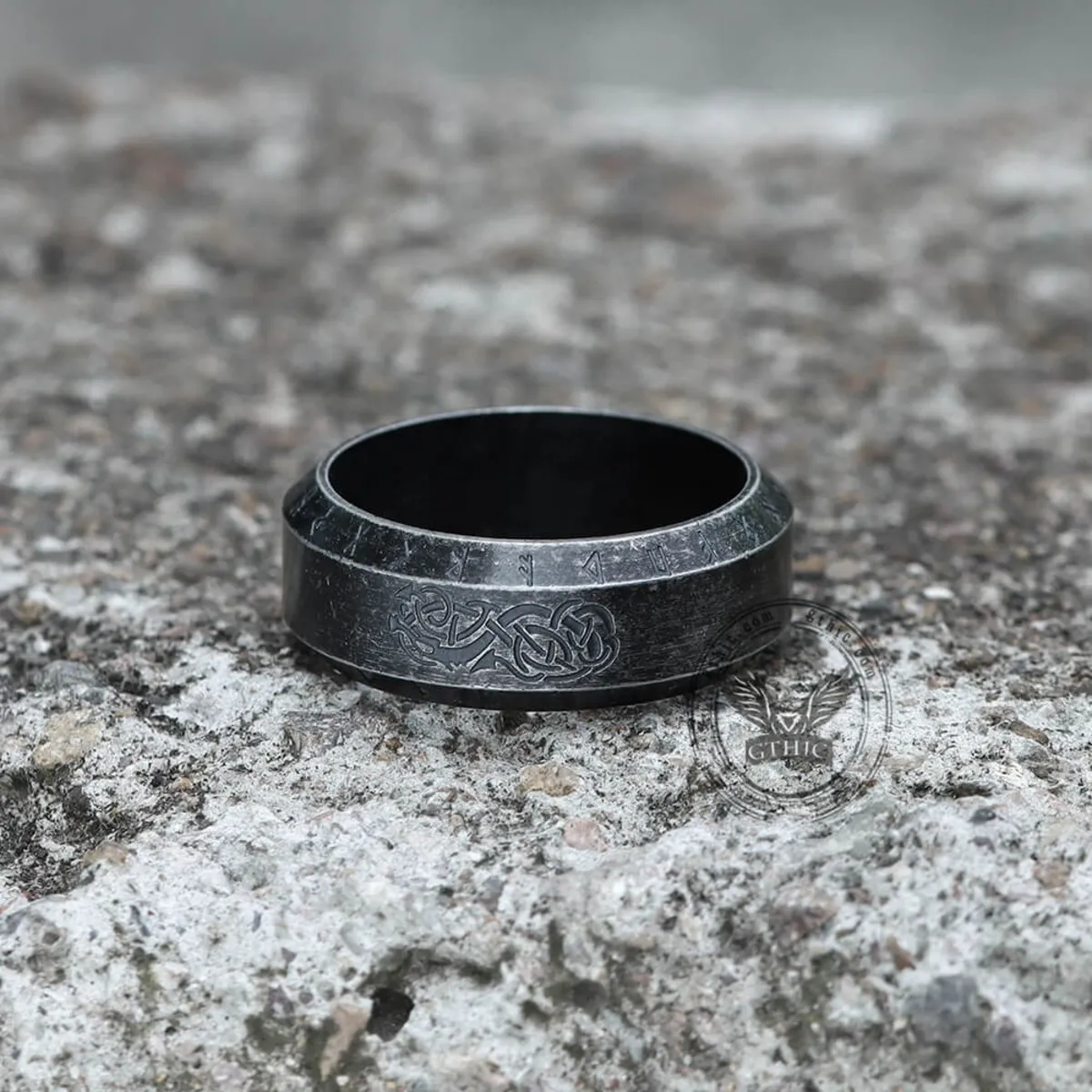 ring Norse Dragon Runes Viking - 10781-RO-BXG  -  Metal-shop