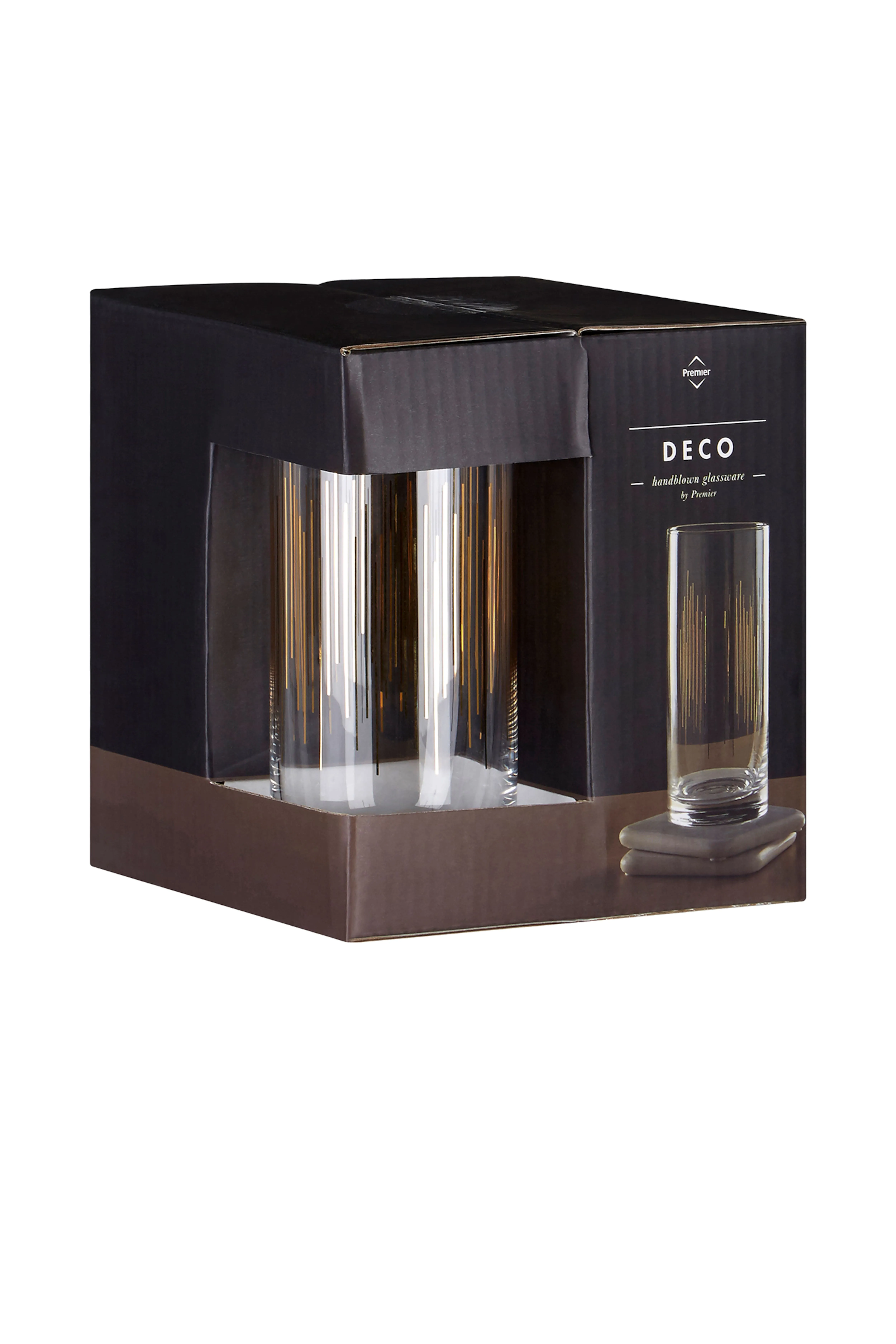 S/4 Deco Highball Glasses - Clear And Gold - Interiors by Premier - Home All | H&M GB