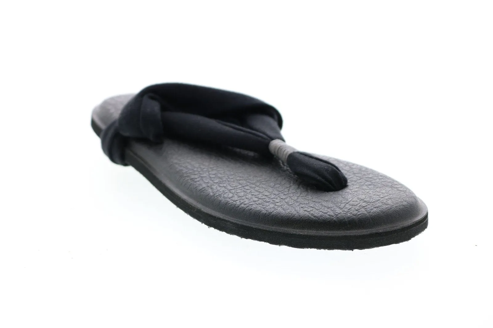 Sanuk Yoga Sling 2 SWS10001-BLK Womens Black Canvas Flip-Flops Sandals Shoes