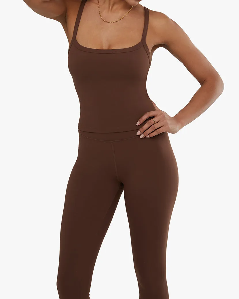 Wide Strap Scoop Tank | Chocolate